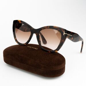 NEW Tom Ford FT0940/S CARA 55F Havana Gradient Brown Cat Eye Women Sunglasses